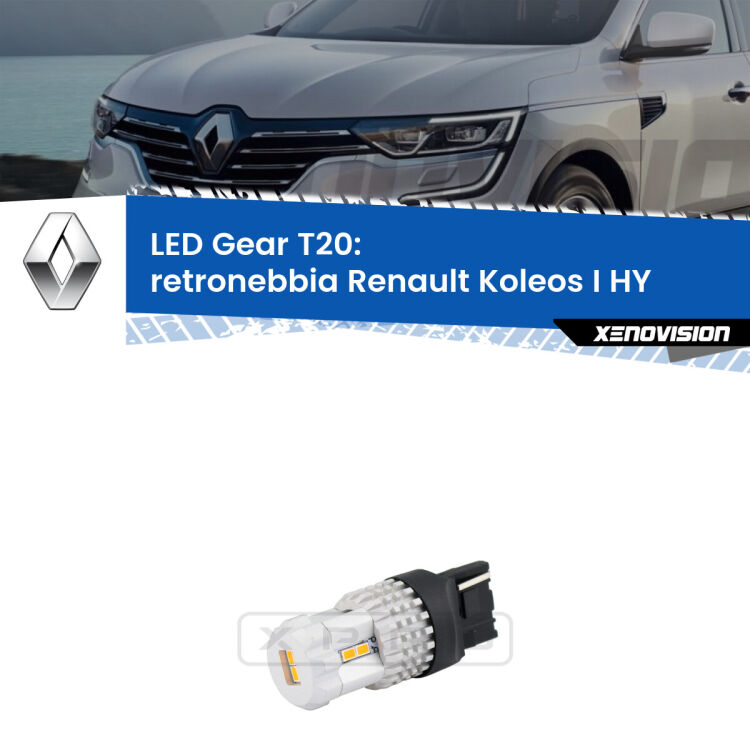 <strong>Retronebbia LED per Renault Koleos I</strong> HY 2006 - 2015. Lampada <strong>T20</strong> rossa modello Gear.