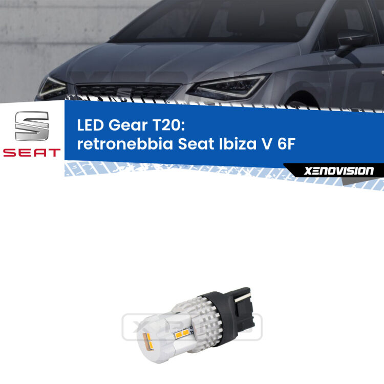 <strong>Retronebbia LED per Seat Ibiza V</strong> 6F 2017 in poi. Lampada <strong>T20</strong> rossa modello Gear.