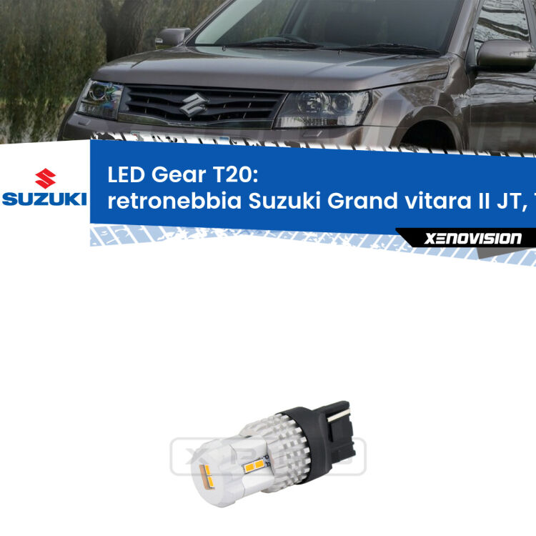 <strong>Retronebbia LED per Suzuki Grand vitara II</strong> JT, TE, TD 2005 - 2013. Lampada <strong>T20</strong> rossa modello Gear.
