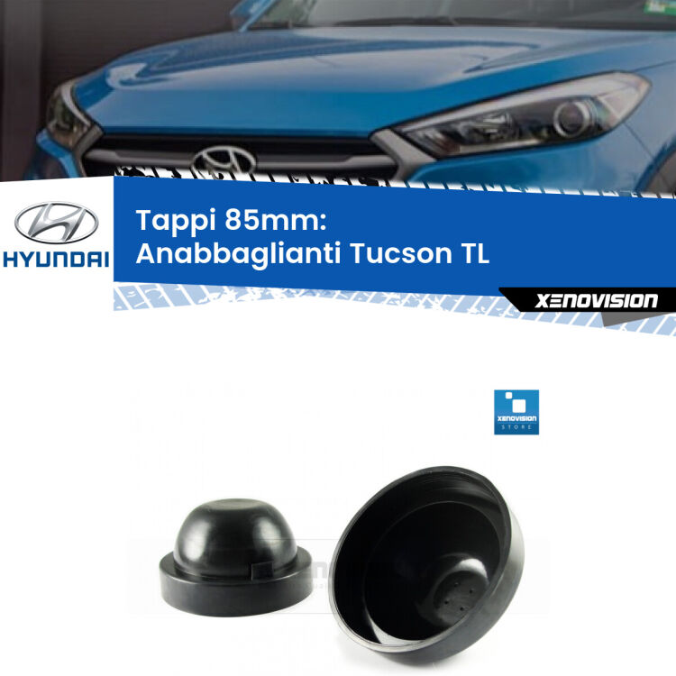 <strong>Tappi coprifaro a cupola</strong> per Anabbaglianti Hyundai Tucson: indispensabili per kit LED a ventola. Evitano il soffocamento ventole e fulminazione del kit LED.