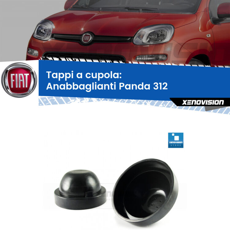<strong>Tappi coprifaro a cupola</strong> per Anabbaglianti Fiat Panda: indispensabili per kit LED a ventola. Evitano il soffocamento ventole e fulminazione del kit LED.