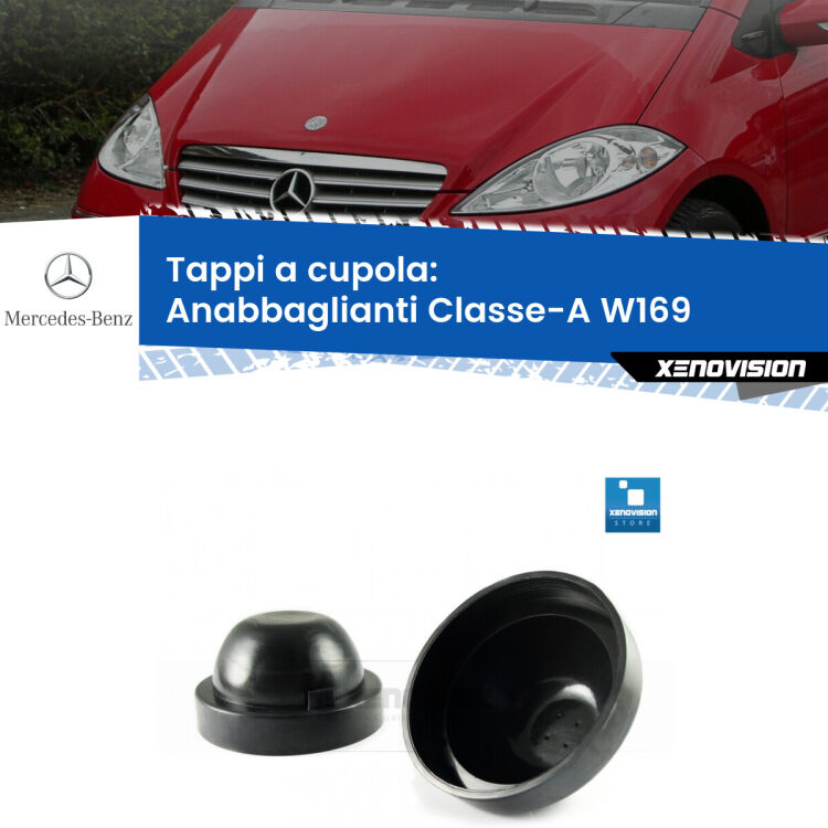 <strong>Tappi coprifaro a cupola</strong> per Anabbaglianti Mercedes Classe-A: indispensabili per kit LED a ventola. Evitano il soffocamento ventole e fulminazione del kit LED.