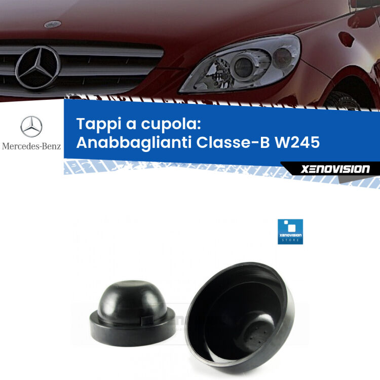 <strong>Tappi coprifaro a cupola</strong> per Anabbaglianti Mercedes Classe-B: indispensabili per kit LED a ventola. Evitano il soffocamento ventole e fulminazione del kit LED.