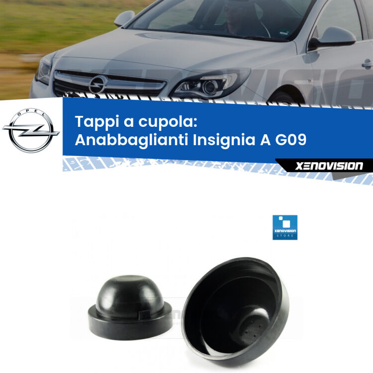 <strong>Tappi coprifaro a cupola</strong> per Anabbaglianti Opel Insignia A: indispensabili per kit LED a ventola. Evitano il soffocamento ventole e fulminazione del kit LED.