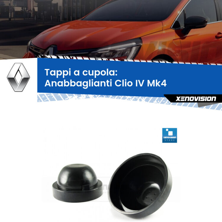 0 Tappi a cupola per Anabbaglianti H7 Renault Clio IV 2012 - 2018 (Coppia) <strong>Tappi coprifaro a cupola</strong> per Anabbaglianti Renault Clio IV: indispensabili per kit LED a ventola. Evitano il soffocamento ventole e fulminazione del kit LED.