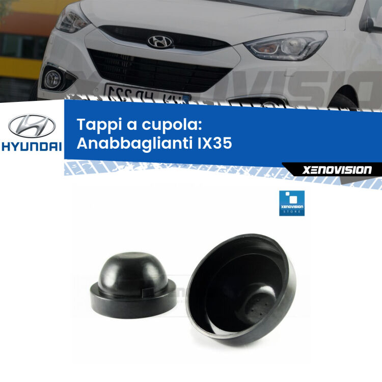 <strong>Tappi coprifaro a cupola</strong> per Anabbaglianti Hyundai IX35: indispensabili per kit LED a ventola. Evitano il soffocamento ventole e fulminazione del kit LED.