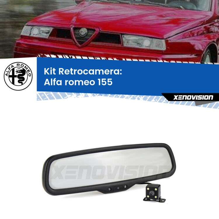 Telecamera e Specchio retrovisore OEM Look con display invisibile per Alfa romeo 155  Kit Telecamera Parcheggio e Specchietto retrovisore con display invisibile per Alfa romeo 155 . Spento è identico all’originale. In retromarcia, l’immagine appare in un riquadro prima invisibile