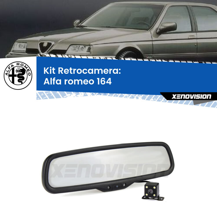 Telecamera e Specchio retrovisore OEM Look con display invisibile per Alfa romeo 164  Kit Telecamera Parcheggio e Specchietto retrovisore con display invisibile per Alfa romeo 164 . Spento è identico all’originale. In retromarcia, l’immagine appare in un riquadro prima invisibile