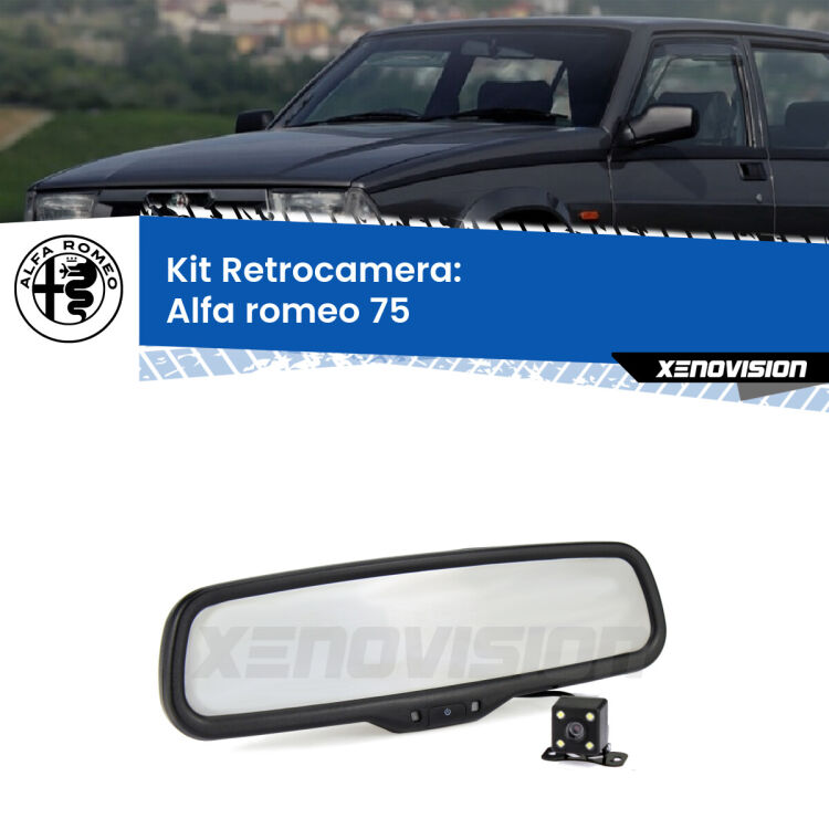 Telecamera e Specchio retrovisore OEM Look con display invisibile per Alfa romeo 75  Kit Telecamera Parcheggio e Specchietto retrovisore con display invisibile per Alfa romeo 75 . Spento è identico all’originale. In retromarcia, l’immagine appare in un riquadro prima invisibile