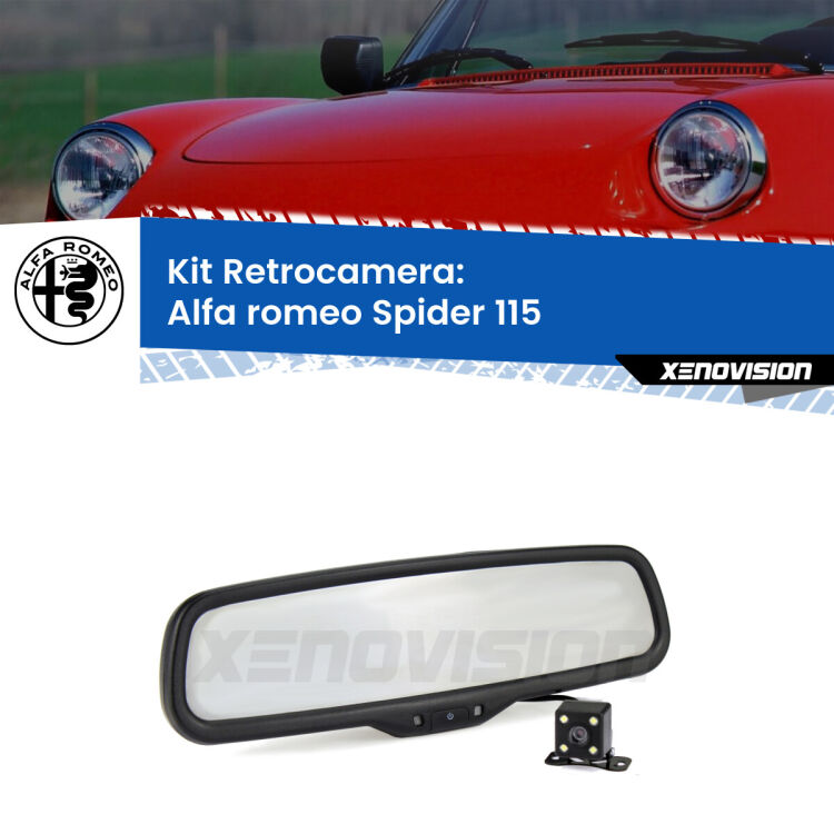 Telecamera e Specchio retrovisore OEM Look con display invisibile per Alfa romeo Spider 115 Kit Telecamera Parcheggio e Specchietto retrovisore con display invisibile per Alfa romeo Spider 115. Spento è identico all’originale. In retromarcia, l’immagine appare in un riquadro prima invisibile
