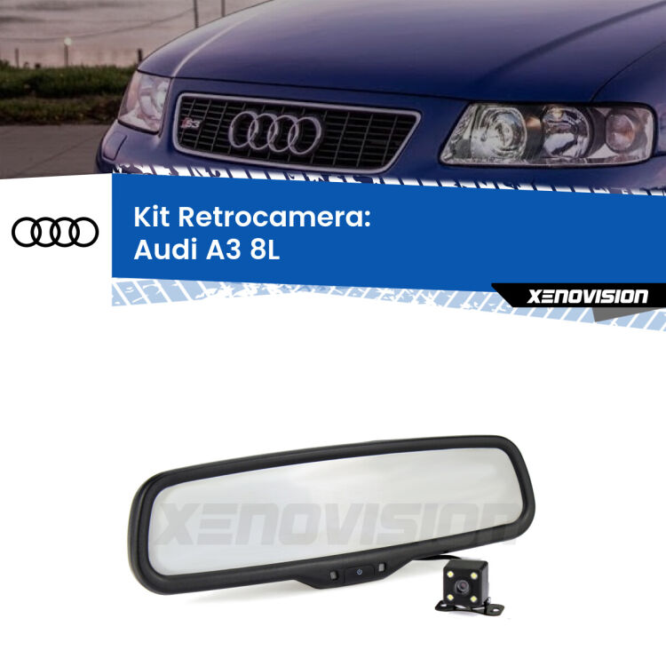 Telecamera e Specchio retrovisore OEM Look con display invisibile per Audi A3 8L Kit Telecamera Parcheggio e Specchietto retrovisore con display invisibile per Audi A3 8L. Spento è identico all’originale. In retromarcia, l’immagine appare in un riquadro prima invisibile