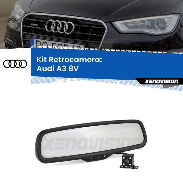 Telecamera e Specchio retrovisore OEM Look con display invisibile per Audi A3 8V Kit Telecamera Parcheggio e Specchietto retrovisore con display invisibile per Audi A3 8V. Spento è identico all’originale. In retromarcia, l’immagine appare in un riquadro prima invisibile