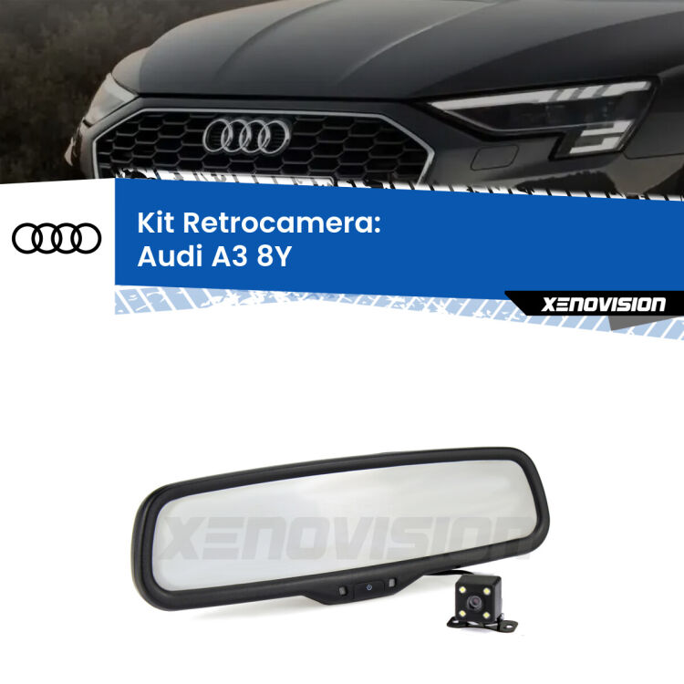 Telecamera e Specchio retrovisore OEM Look con display invisibile per Audi A3 8Y Kit Telecamera Parcheggio e Specchietto retrovisore con display invisibile per Audi A3 8Y. Spento è identico all’originale. In retromarcia, l’immagine appare in un riquadro prima invisibile