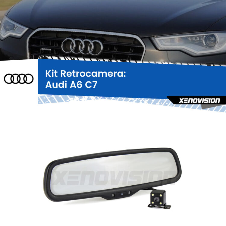 Telecamera e Specchio retrovisore OEM Look con display invisibile per Audi A6 C7 Kit Telecamera Parcheggio e Specchietto retrovisore con display invisibile per Audi A6 C7. Spento è identico all’originale. In retromarcia, l’immagine appare in un riquadro prima invisibile