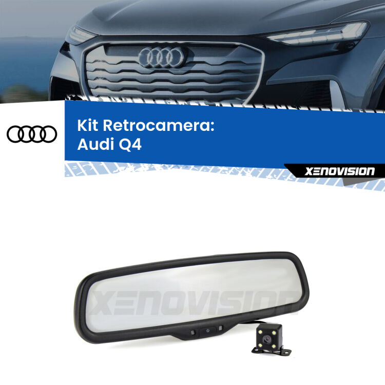 Telecamera e Specchio retrovisore OEM Look con display invisibile per Audi Q4 Kit Telecamera Parcheggio e Specchietto retrovisore con display invisibile per Audi Q4 . Spento è identico all’originale. In retromarcia, l’immagine appare in un riquadro prima invisibile