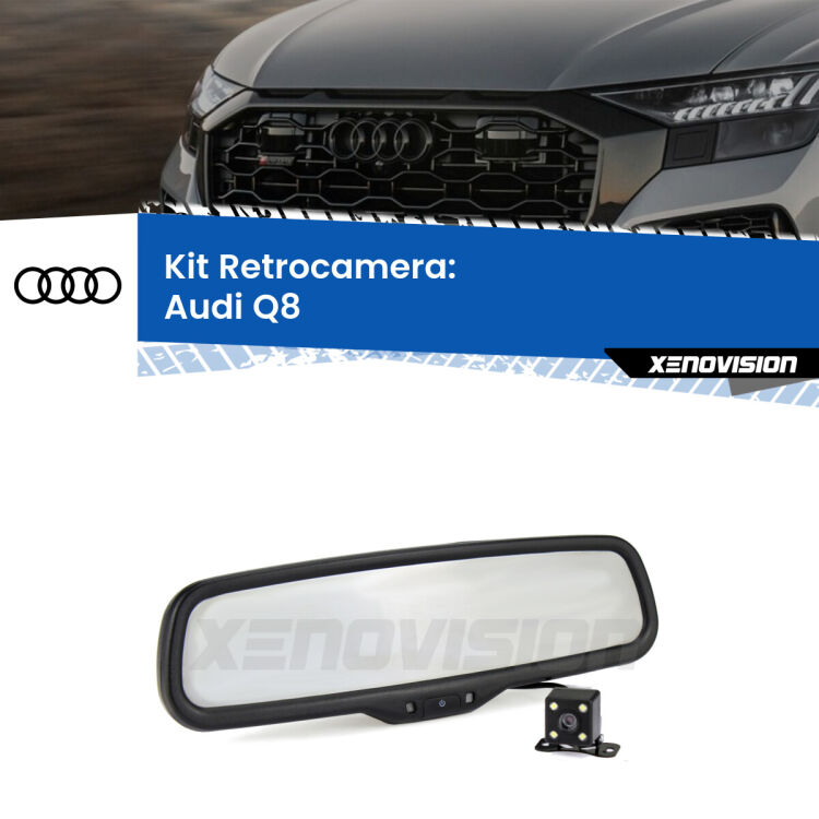 Telecamera e Specchio retrovisore OEM Look con display invisibile per Audi Q8 Kit Telecamera Parcheggio e Specchietto retrovisore con display invisibile per Audi Q8 . Spento è identico all’originale. In retromarcia, l’immagine appare in un riquadro prima invisibile