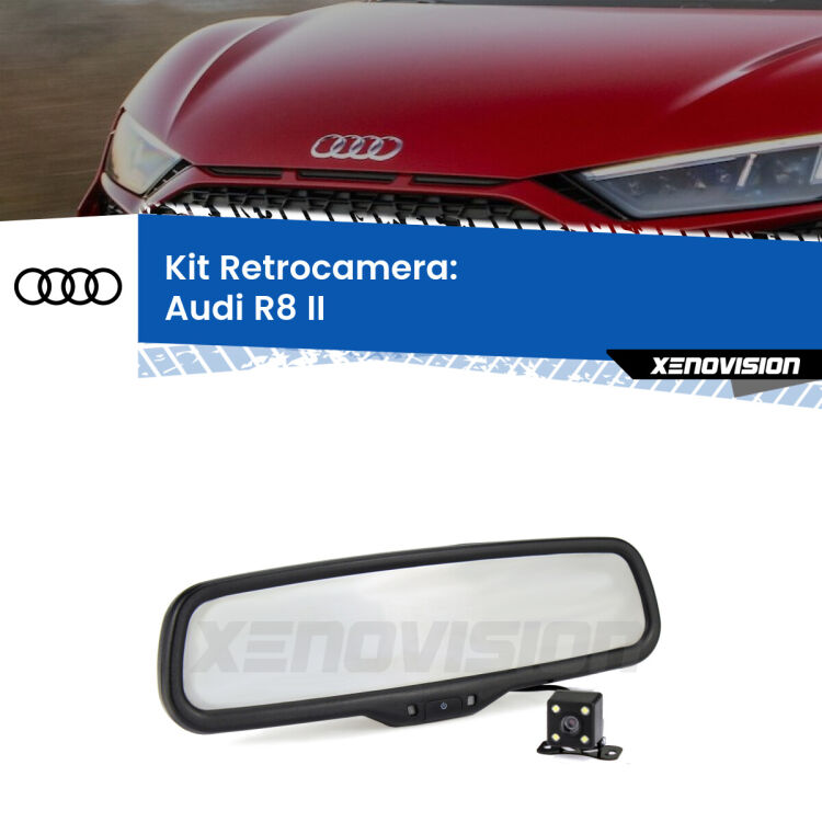 Telecamera e Specchio retrovisore OEM Look con display invisibile per Audi R8 II Kit Telecamera Parcheggio e Specchietto retrovisore con display invisibile per Audi R8 II. Spento è identico all’originale. In retromarcia, l’immagine appare in un riquadro prima invisibile