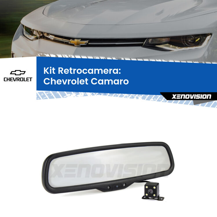 Telecamera e Specchio retrovisore OEM Look con display invisibile per Chevrolet Camaro Kit Telecamera Parcheggio e Specchietto retrovisore con display invisibile per Chevrolet Camaro . Spento è identico all’originale. In retromarcia, l’immagine appare in un riquadro prima invisibile