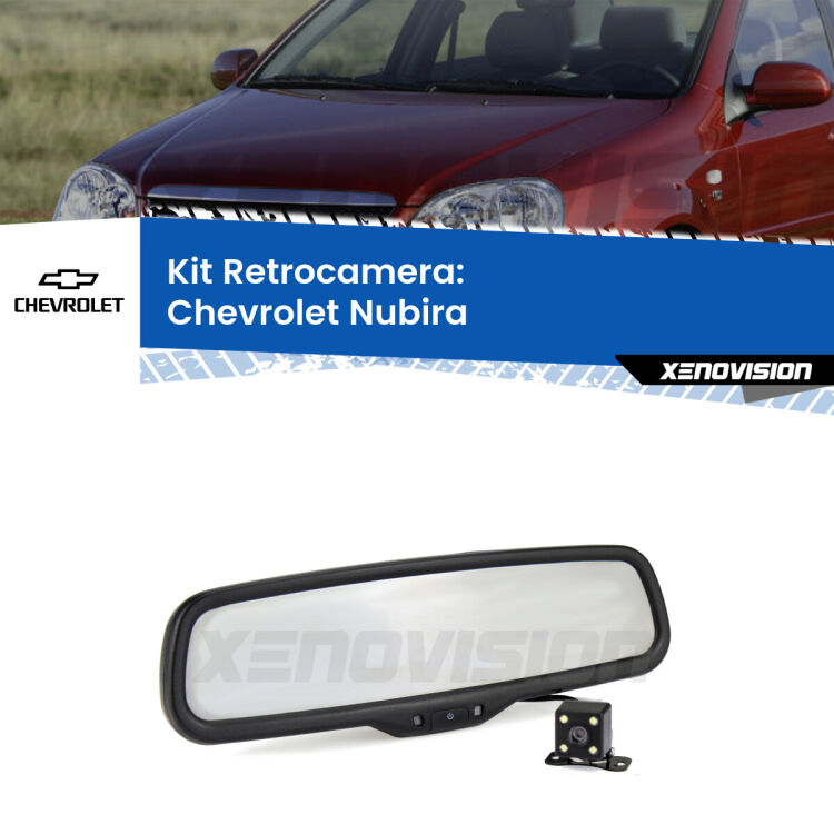 Telecamera e Specchio retrovisore OEM Look con display invisibile per Chevrolet Nubira  Kit Telecamera Parcheggio e Specchietto retrovisore con display invisibile per Chevrolet Nubira . Spento è identico all’originale. In retromarcia, l’immagine appare in un riquadro prima invisibile
