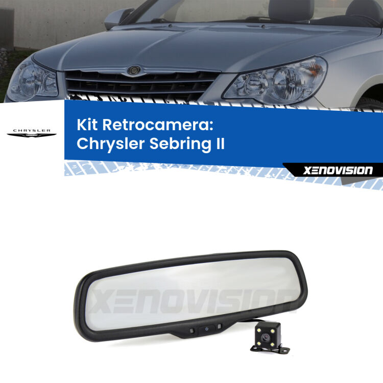 Telecamera e Specchio retrovisore OEM Look con display invisibile per Chrysler Sebring II Kit Telecamera Parcheggio e Specchietto retrovisore con display invisibile per Chrysler Sebring II. Spento è identico all’originale. In retromarcia, l’immagine appare in un riquadro prima invisibile
