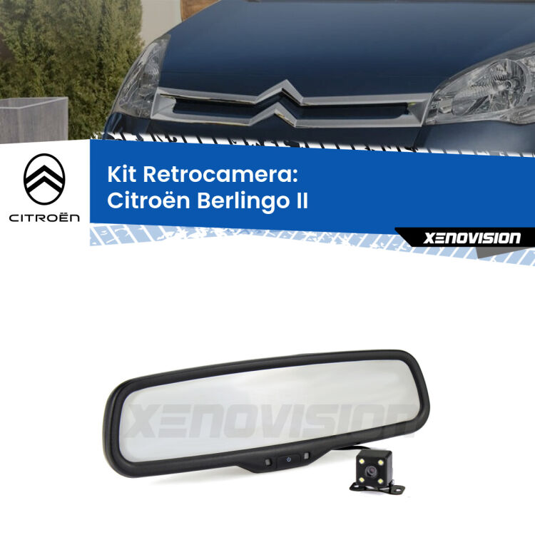 Telecamera e Specchio retrovisore OEM Look con display invisibile per Citroën Berlingo II Kit Telecamera Parcheggio e Specchietto retrovisore con display invisibile per Citroën Berlingo II. Spento è identico all’originale. In retromarcia, l’immagine appare in un riquadro prima invisibile