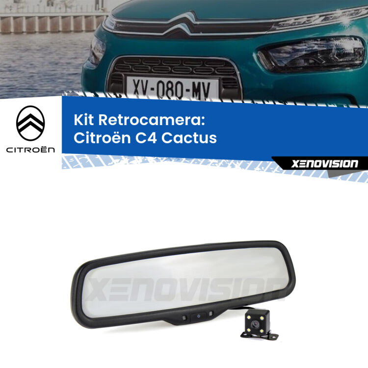 Telecamera e Specchio retrovisore OEM Look con display invisibile per Citroën C4 Cactus  Kit Telecamera Parcheggio e Specchietto retrovisore con display invisibile per Citroën C4 Cactus . Spento è identico all’originale. In retromarcia, l’immagine appare in un riquadro prima invisibile