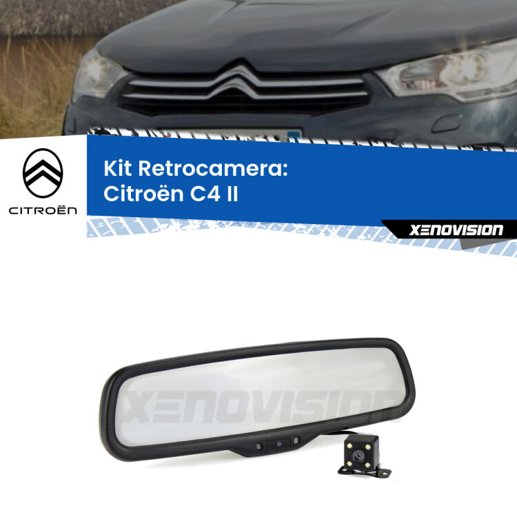 Telecamera e Specchio retrovisore OEM Look con display invisibile per Citroën C4 II Kit Telecamera Parcheggio e Specchietto retrovisore con display invisibile per Citroën C4 II. Spento è identico all’originale. In retromarcia, l’immagine appare in un riquadro prima invisibile
