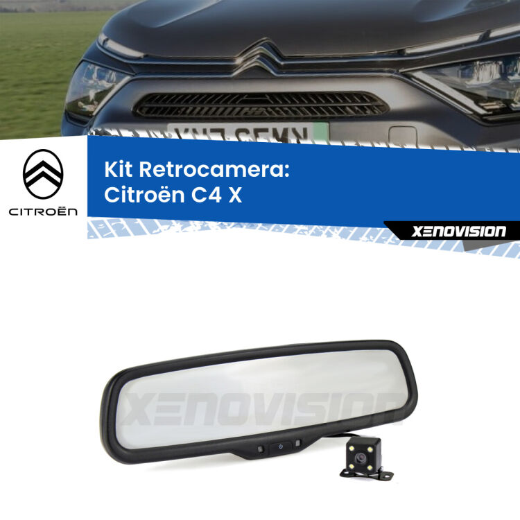 Telecamera e Specchio retrovisore OEM Look con display invisibile per Citroën C4 X Kit Telecamera Parcheggio e Specchietto retrovisore con display invisibile per Citroën C4 X . Spento è identico all’originale. In retromarcia, l’immagine appare in un riquadro prima invisibile