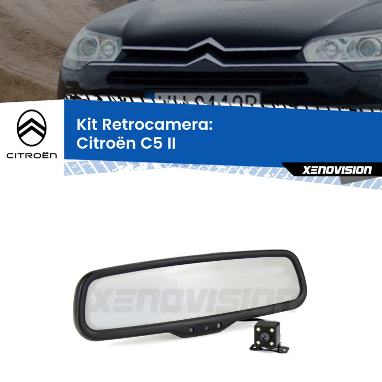 Telecamera e Specchio retrovisore OEM Look con display invisibile per Citroën C5 II Kit Telecamera Parcheggio e Specchietto retrovisore con display invisibile per Citroën C5 II. Spento è identico all’originale. In retromarcia, l’immagine appare in un riquadro prima invisibile