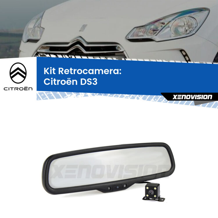 Telecamera e Specchio retrovisore OEM Look con display invisibile per Citroën DS3 Kit Telecamera Parcheggio e Specchietto retrovisore con display invisibile per Citroën DS3 . Spento è identico all’originale. In retromarcia, l’immagine appare in un riquadro prima invisibile