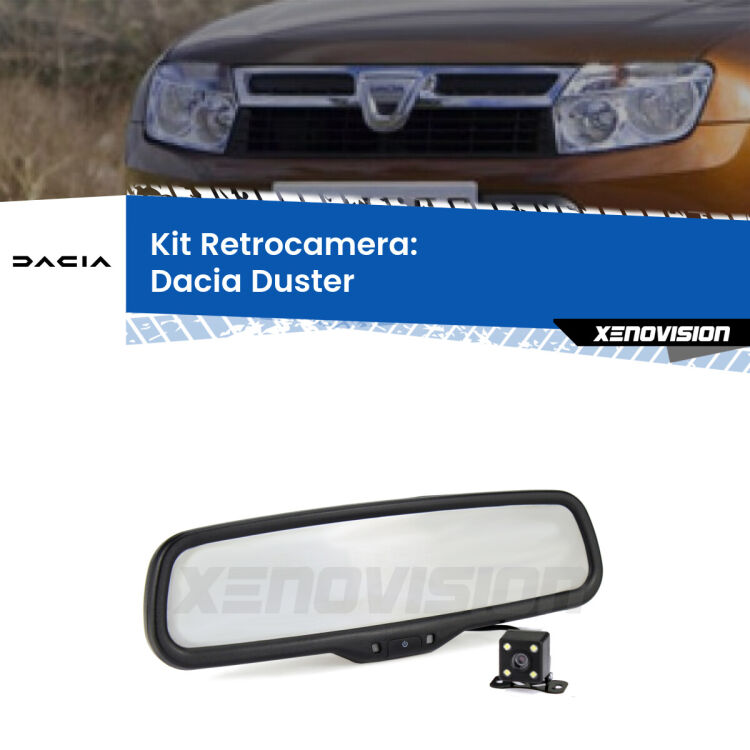 Telecamera e Specchio retrovisore OEM Look con display invisibile per Dacia Duster Kit Telecamera Parcheggio e Specchietto retrovisore con display invisibile per Dacia Duster . Spento è identico all’originale. In retromarcia, l’immagine appare in un riquadro prima invisibile