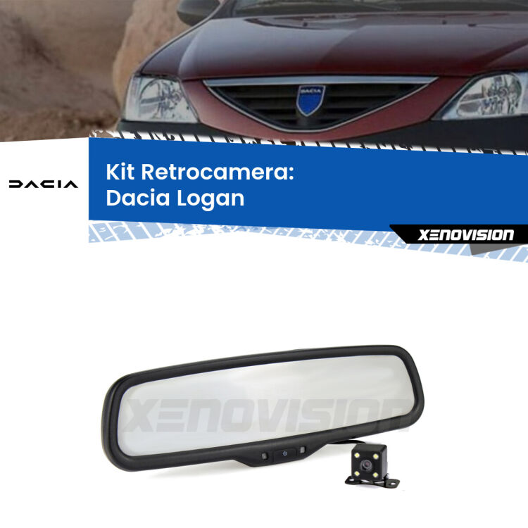 Telecamera e Specchio retrovisore OEM Look con display invisibile per Dacia Logan  Kit Telecamera Parcheggio e Specchietto retrovisore con display invisibile per Dacia Logan . Spento è identico all’originale. In retromarcia, l’immagine appare in un riquadro prima invisibile