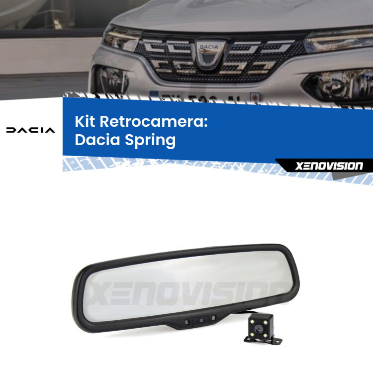 Telecamera e Specchio retrovisore OEM Look con display invisibile per Dacia Spring Kit Telecamera Parcheggio e Specchietto retrovisore con display invisibile per Dacia Spring . Spento è identico all’originale. In retromarcia, l’immagine appare in un riquadro prima invisibile