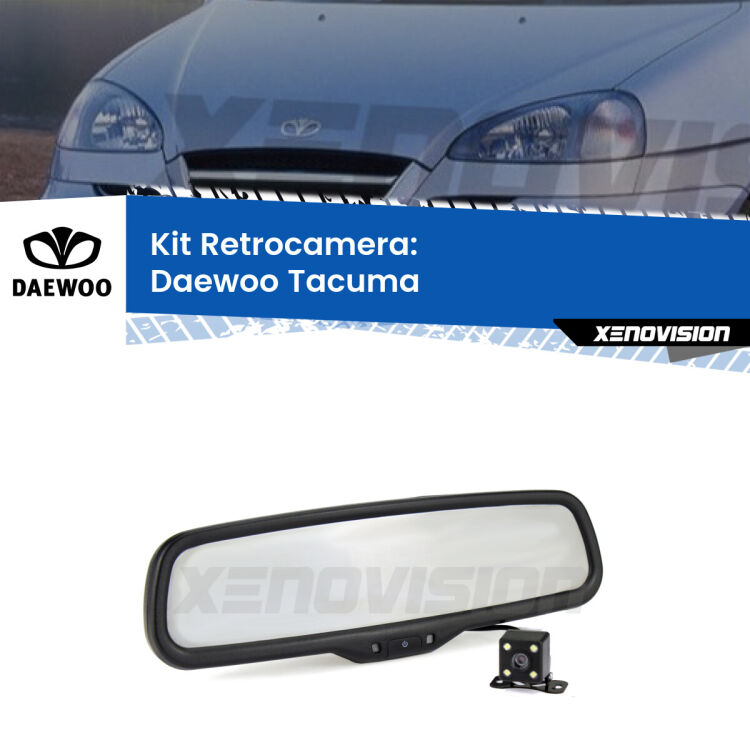 Telecamera e Specchio retrovisore OEM Look con display invisibile per Daewoo Tacuma Kit Telecamera Parcheggio e Specchietto retrovisore con display invisibile per Daewoo Tacuma . Spento è identico all’originale. In retromarcia, l’immagine appare in un riquadro prima invisibile