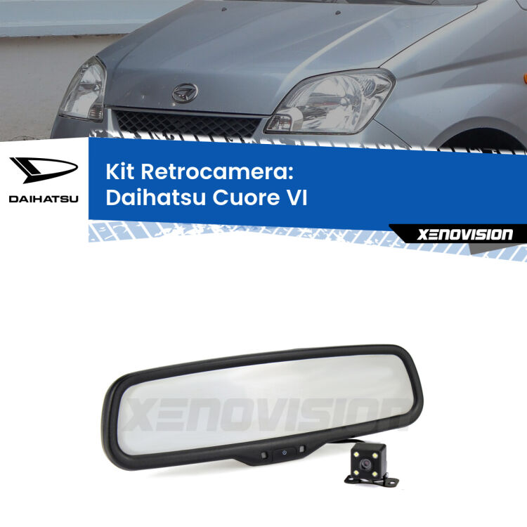 Telecamera e Specchio retrovisore OEM Look con display invisibile per Daihatsu Cuore VI Kit Telecamera Parcheggio e Specchietto retrovisore con display invisibile per Daihatsu Cuore VI . Spento è identico all’originale. In retromarcia, l’immagine appare in un riquadro prima invisibile