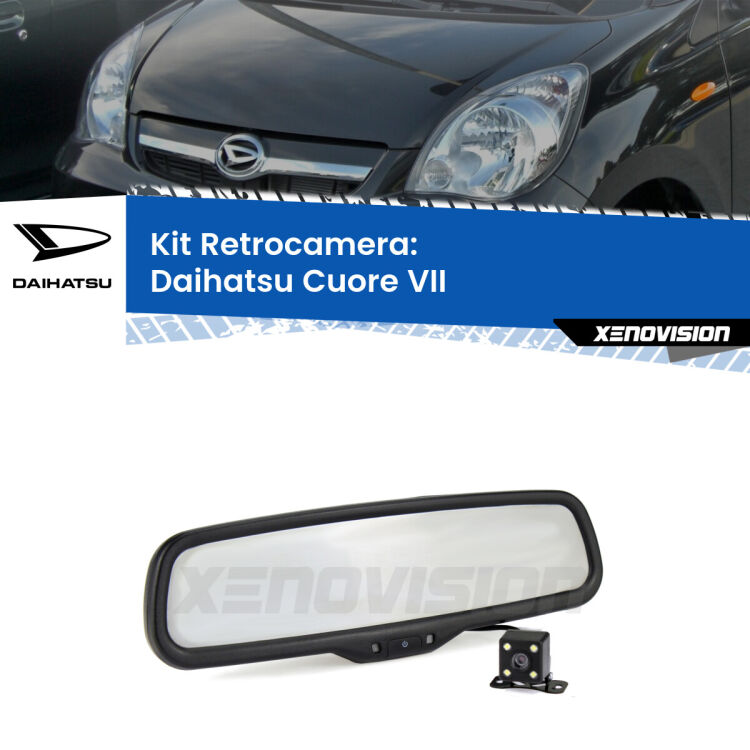 Telecamera e Specchio retrovisore OEM Look con display invisibile per Daihatsu Cuore VII Kit Telecamera Parcheggio e Specchietto retrovisore con display invisibile per Daihatsu Cuore VII . Spento è identico all’originale. In retromarcia, l’immagine appare in un riquadro prima invisibile