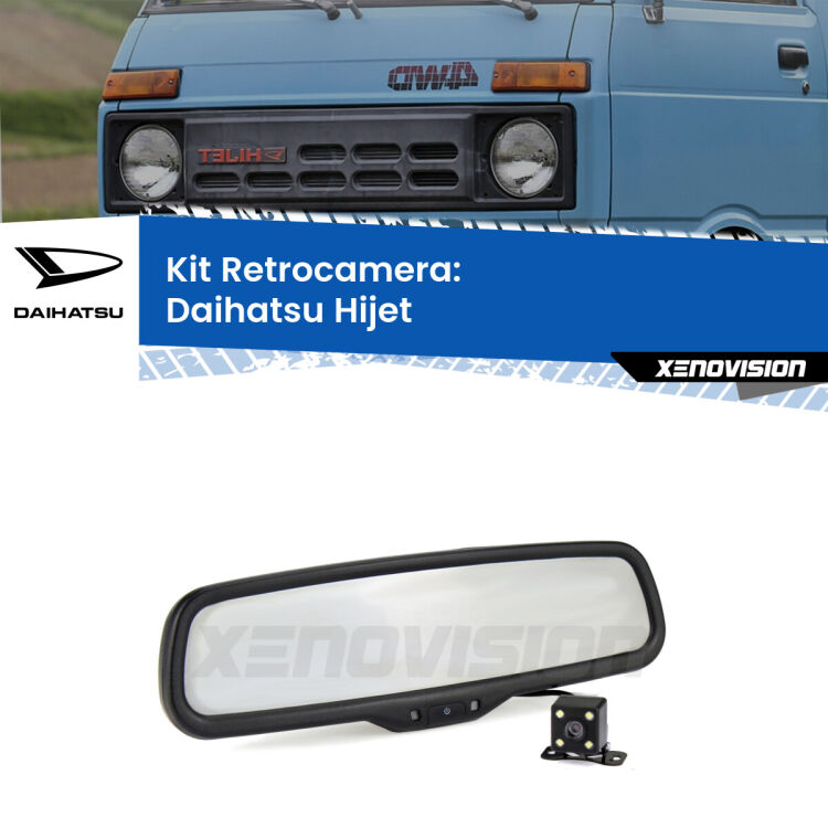 Telecamera e Specchio retrovisore OEM Look con display invisibile per Daihatsu Hijet Kit Telecamera Parcheggio e Specchietto retrovisore con display invisibile per Daihatsu Hijet . Spento è identico all’originale. In retromarcia, l’immagine appare in un riquadro prima invisibile