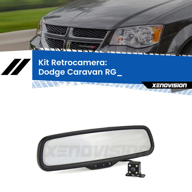 Telecamera e Specchio retrovisore OEM Look con display invisibile per Dodge Caravan RG_ Kit Telecamera Parcheggio e Specchietto retrovisore con display invisibile per Dodge Caravan RG_. Spento è identico all’originale. In retromarcia, l’immagine appare in un riquadro prima invisibile
