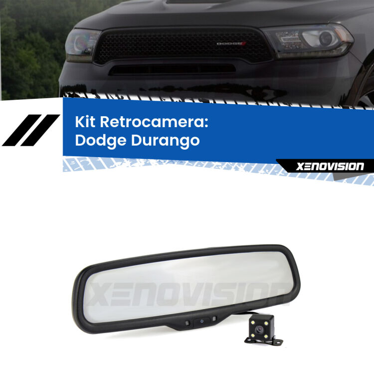 Telecamera e Specchio retrovisore OEM Look con display invisibile per Dodge Durango  Kit Telecamera Parcheggio e Specchietto retrovisore con display invisibile per Dodge Durango . Spento è identico all’originale. In retromarcia, l’immagine appare in un riquadro prima invisibile