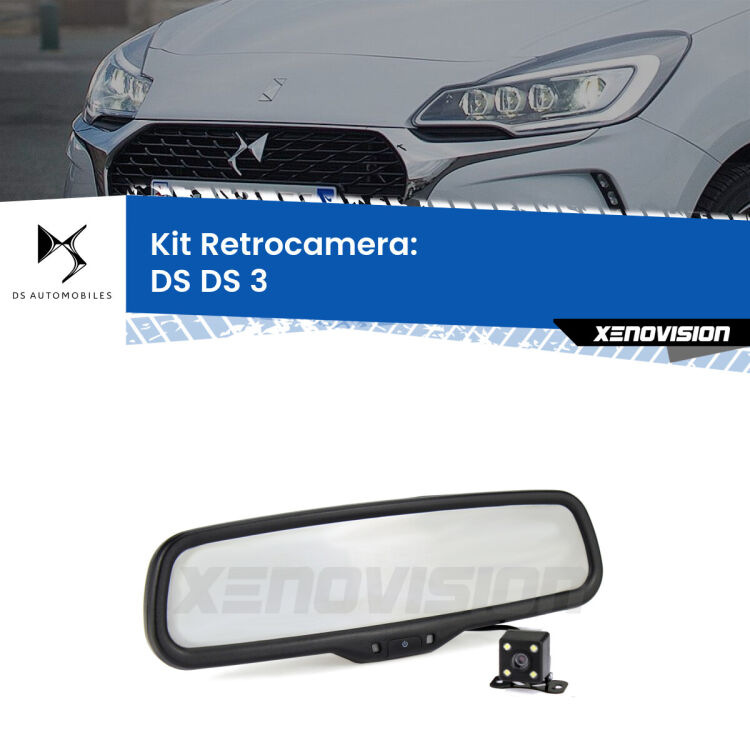 Telecamera e Specchio retrovisore OEM Look con display invisibile per DS DS 3 Kit Telecamera Parcheggio e Specchietto retrovisore con display invisibile per DS DS 3 . Spento è identico all’originale. In retromarcia, l’immagine appare in un riquadro prima invisibile