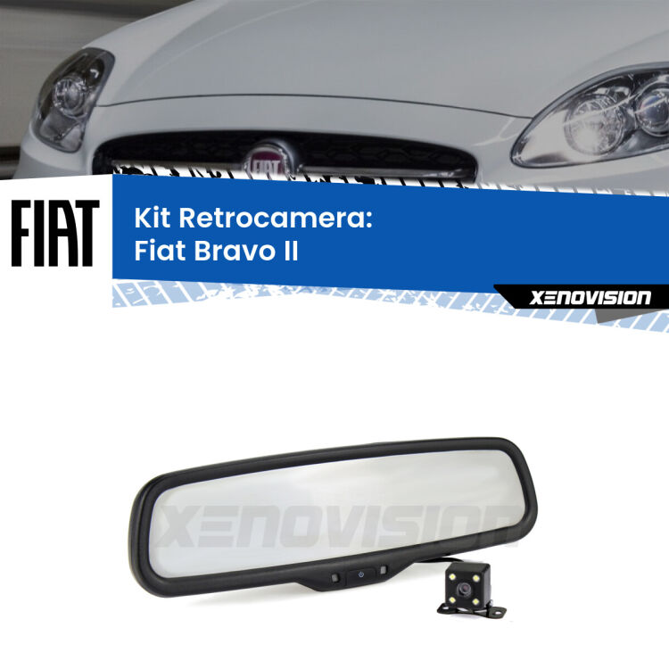 Telecamera e Specchio retrovisore OEM Look con display invisibile per Fiat Bravo II  Kit Telecamera Parcheggio e Specchietto retrovisore con display invisibile per Fiat Bravo II . Spento è identico all’originale. In retromarcia, l’immagine appare in un riquadro prima invisibile