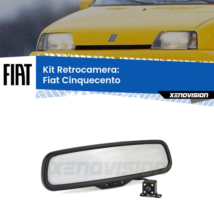 Telecamera e Specchio retrovisore OEM Look con display invisibile per Fiat Cinquecento Kit Telecamera Parcheggio e Specchietto retrovisore con display invisibile per Fiat Cinquecento . Spento è identico all’originale. In retromarcia, l’immagine appare in un riquadro prima invisibile