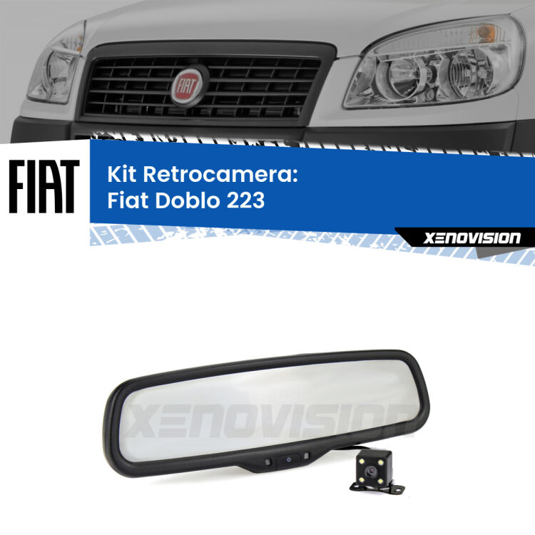 Telecamera e Specchio retrovisore OEM Look con display invisibile per Fiat Doblo 223 Kit Telecamera Parcheggio e Specchietto retrovisore con display invisibile per Fiat Doblo 223. Spento è identico all’originale. In retromarcia, l’immagine appare in un riquadro prima invisibile