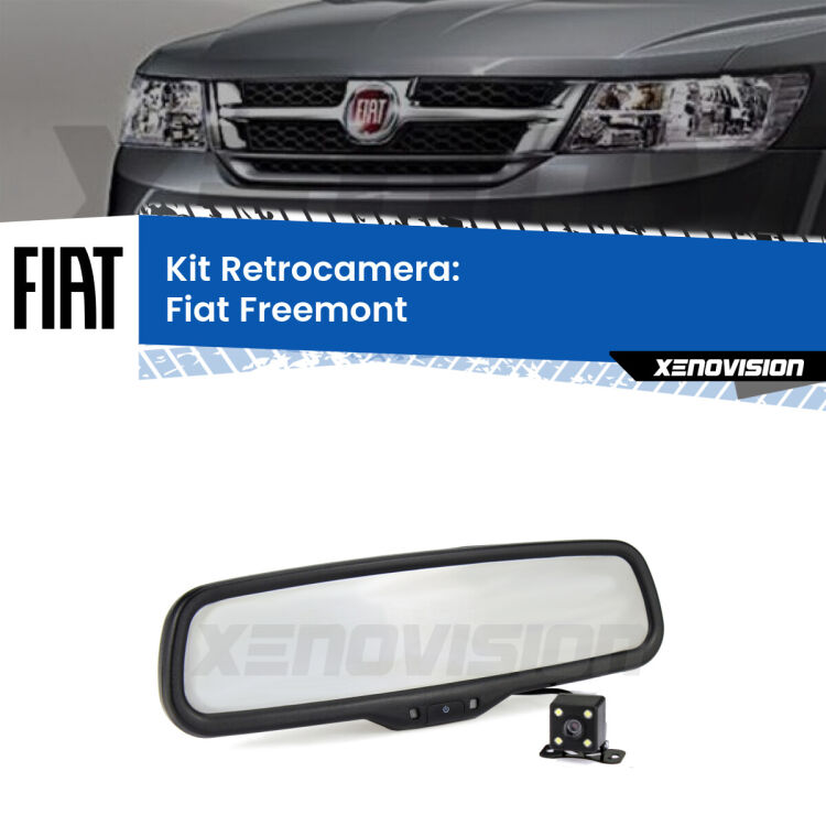 Telecamera e Specchio retrovisore OEM Look con display invisibile per Fiat Freemont  Kit Telecamera Parcheggio e Specchietto retrovisore con display invisibile per Fiat Freemont . Spento è identico all’originale. In retromarcia, l’immagine appare in un riquadro prima invisibile