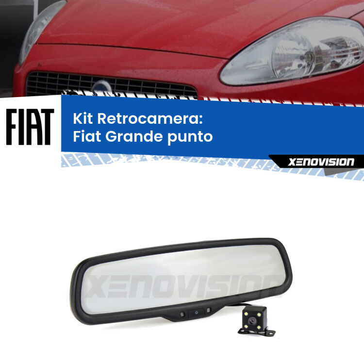 Telecamera e Specchio retrovisore OEM Look con display invisibile per Fiat Grande punto  Kit Telecamera Parcheggio e Specchietto retrovisore con display invisibile per Fiat Grande punto . Spento è identico all’originale. In retromarcia, l’immagine appare in un riquadro prima invisibile