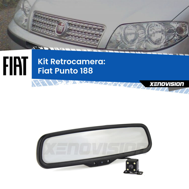 Telecamera e Specchio retrovisore OEM Look con display invisibile per Fiat Punto 188 Kit Telecamera Parcheggio e Specchietto retrovisore con display invisibile per Fiat Punto 188. Spento è identico all’originale. In retromarcia, l’immagine appare in un riquadro prima invisibile