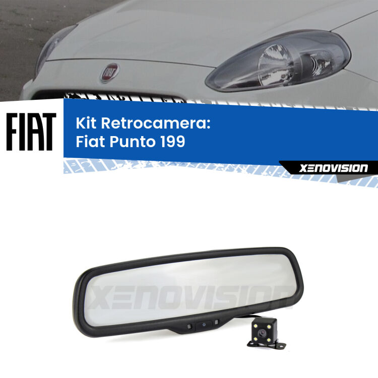 Telecamera e Specchio retrovisore OEM Look con display invisibile per Fiat Punto 199 Kit Telecamera Parcheggio e Specchietto retrovisore con display invisibile per Fiat Punto 199. Spento è identico all’originale. In retromarcia, l’immagine appare in un riquadro prima invisibile