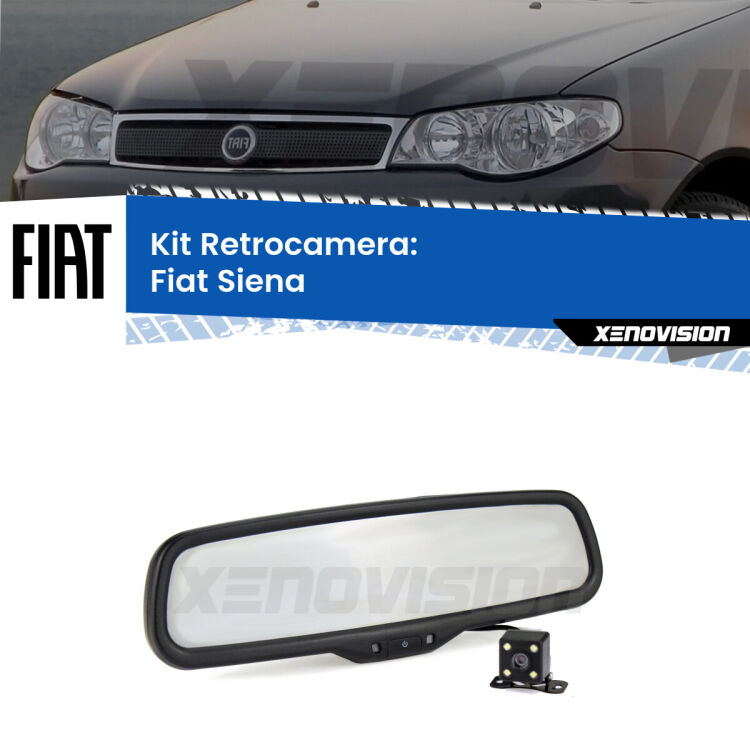 Telecamera e Specchio retrovisore OEM Look con display invisibile per Fiat Siena  Kit Telecamera Parcheggio e Specchietto retrovisore con display invisibile per Fiat Siena . Spento è identico all’originale. In retromarcia, l’immagine appare in un riquadro prima invisibile