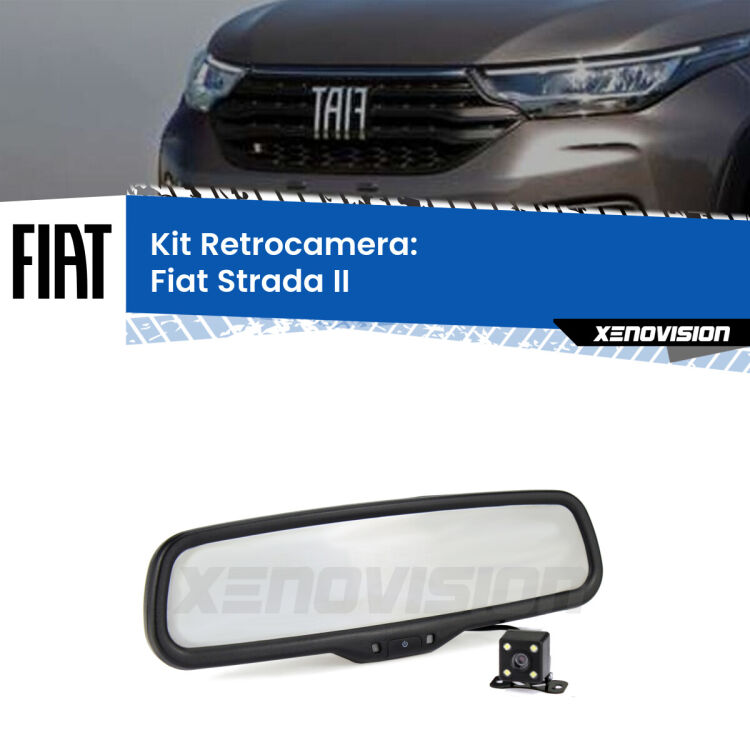 Telecamera e Specchio retrovisore OEM Look con display invisibile per Fiat Strada II Kit Telecamera Parcheggio e Specchietto retrovisore con display invisibile per Fiat Strada II. Spento è identico all’originale. In retromarcia, l’immagine appare in un riquadro prima invisibile