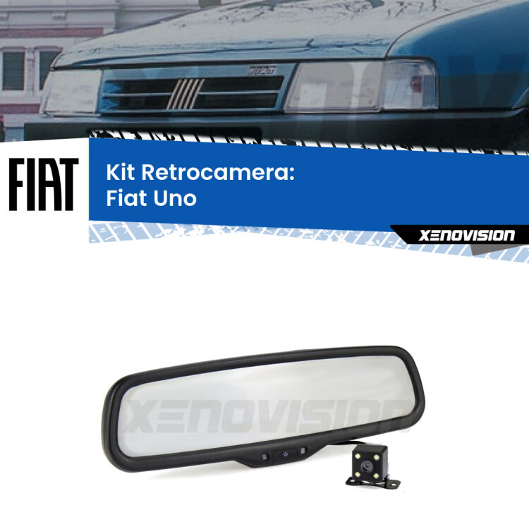 Telecamera e Specchio retrovisore OEM Look con display invisibile per Fiat Uno Kit Telecamera Parcheggio e Specchietto retrovisore con display invisibile per Fiat Uno . Spento è identico all’originale. In retromarcia, l’immagine appare in un riquadro prima invisibile